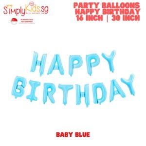 Happy Birthday Foil Balloon Bunting  16 Inch 1 Set Baby Blue