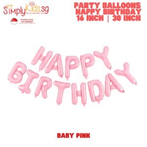 Happy Birthday Foil Balloon Bunting  16 Inch 1 Set Baby Pink
