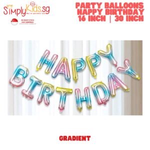 Happy Birthday Foil Balloon Bunting  16 Inch 1 Set Gradient