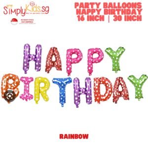 Happy Birthday Foil Balloon Bunting  16 Inch 1 Set Rainbow