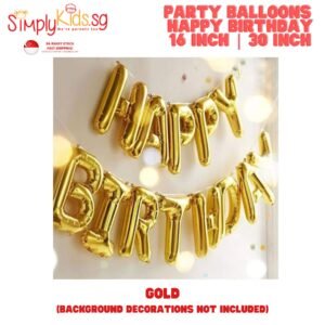 Happy Birthday Foil Balloon Bunting  30 Inch 1 Set Gold