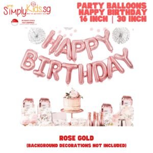 Happy Birthday Foil Balloon Bunting  30 Inch 1 Set Rose Gold