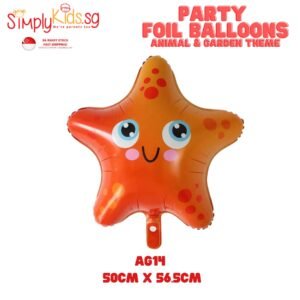 Foil Balloon 16 Inch 1 Piece Orange Starfish
