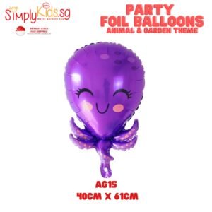 Foil Balloon 16 Inch 1 Piece Purple Octopus