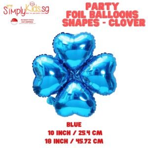 Foil Balloon 18 Inch 6 Pieces Blue Clover