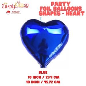 Foil Balloon 18 Inch 6 Pieces Blue Heart