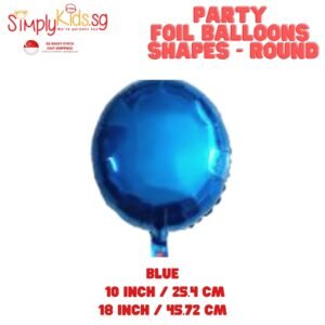 Foil Balloon 18 Inch 6 Pieces Blue Round
