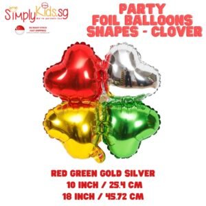 Foil Balloon 18 Inch 6 Pieces Four Color Clover