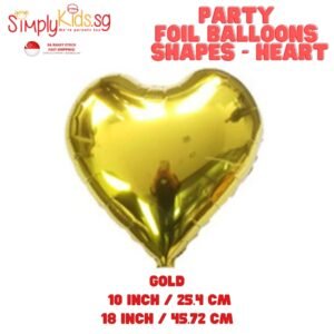 Foil Balloon 18 Inch 6 Pieces Gold Heart