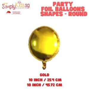 Foil Balloon 18 Inch 6 Pieces Gold Round