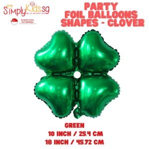 Foil Balloon 18 Inch 6 Pieces Green Clover