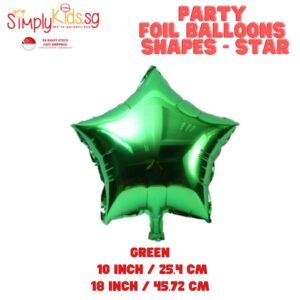 Foil Balloon 18 Inch 6 Pieces Green Star