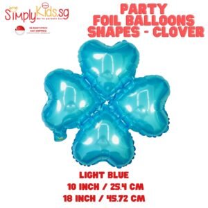 Foil Balloon 18 Inch 6 Pieces LBlue Clover