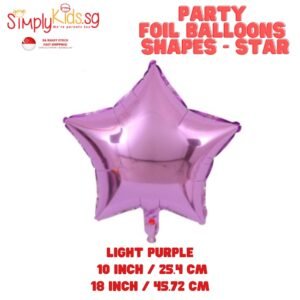Foil Balloon 18 Inch 6 Pieces Light Purple Star
