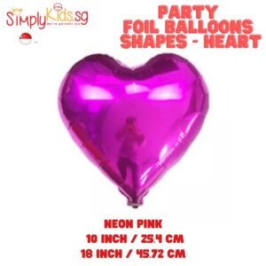 Foil Balloon 18 Inch 6 Pieces Neon Pink Heart