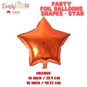 Foil Balloon 18 Inch 6 Pieces Orange Star