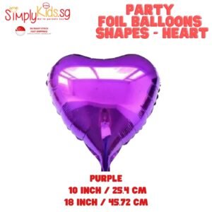 Foil Balloon 18 Inch 6 Pieces Purple Heart