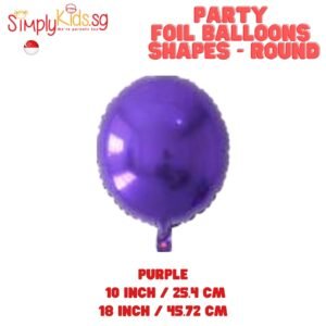 Foil Balloon 18 Inch 6 Pieces Purple Round