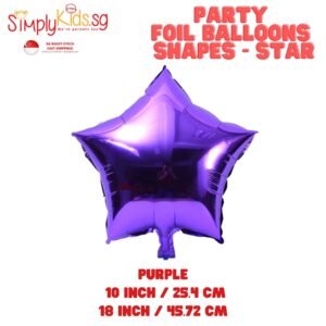 Foil Balloon 18 Inch 6 Pieces Purple Star
