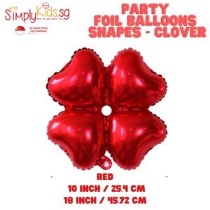 Foil Balloon 18 Inch 6 Pieces Red Clover