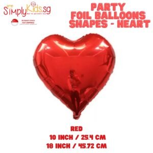 Foil Balloon 18 Inch 6 Pieces Red Heart