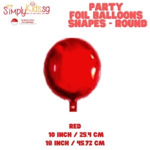Foil Balloon 18 Inch 6 Pieces Red Round