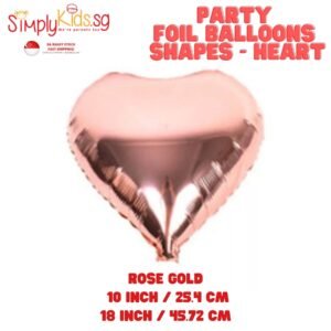 Foil Balloon 18 Inch 6 Pieces Rose Gold Heart