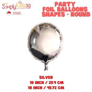 Foil Balloon 18 Inch 6 Pieces Silver Round