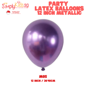 Metallic Color Latex Balloon 12 Inch 5 Pieces M05