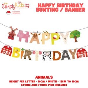 Happy Birthday Bunting  16 cm 1 Set Animals