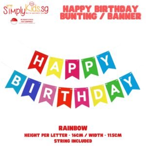 Happy Birthday Bunting  16 cm 1 Set Rainbow